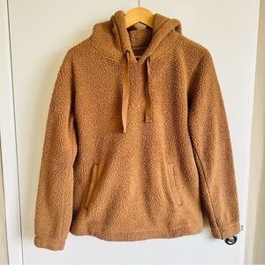 Abercrombie & Fitch Soft AF Women's Sherpa Fleece Hoodie Size Small Brown